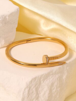 With Stone Screw You Gold Cuff