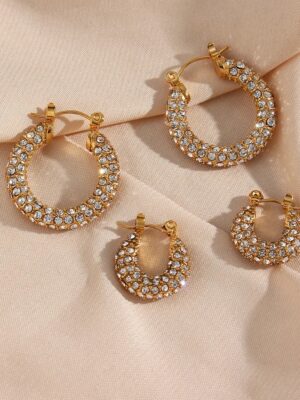 Charlotte Gold Diamond Hoops