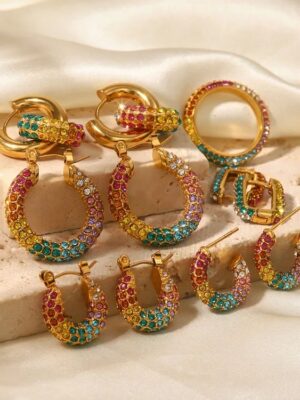 Charlotte Colored Diamond Hoops