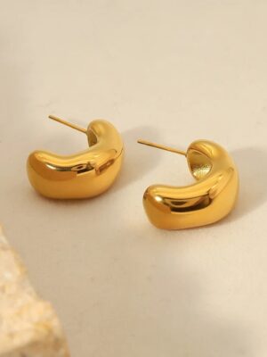 Pamela Half Gold Hoops