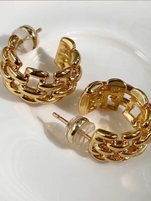 Darcie Net Gold Hoops