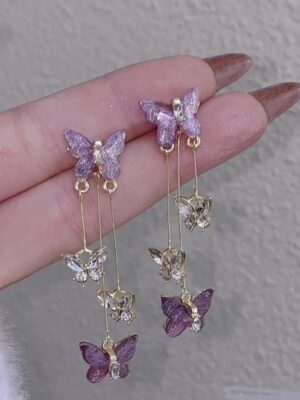 purple-butterfly-shiny-earring